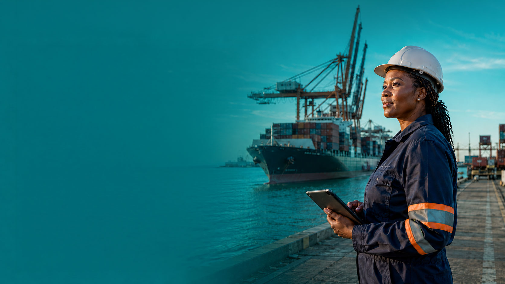 A WISTS logistics specialist at a container port